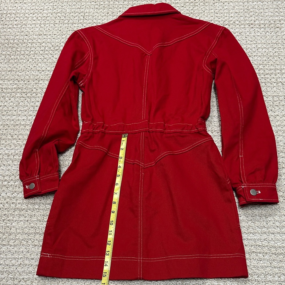 7 For All Mankind Red Long Sleeve Dress - Picture 3 of 4